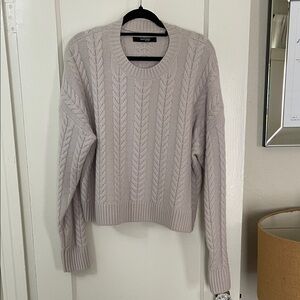 Mayson the label Women's Light Gray Cable Knit Sweater